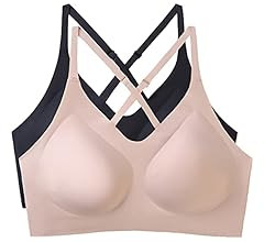 PRETTYWELL Bras for Women Comfort Seamless Bra, Cross Back Adjustable Bralette Bra, Wireless Ever... | Amazon (US)