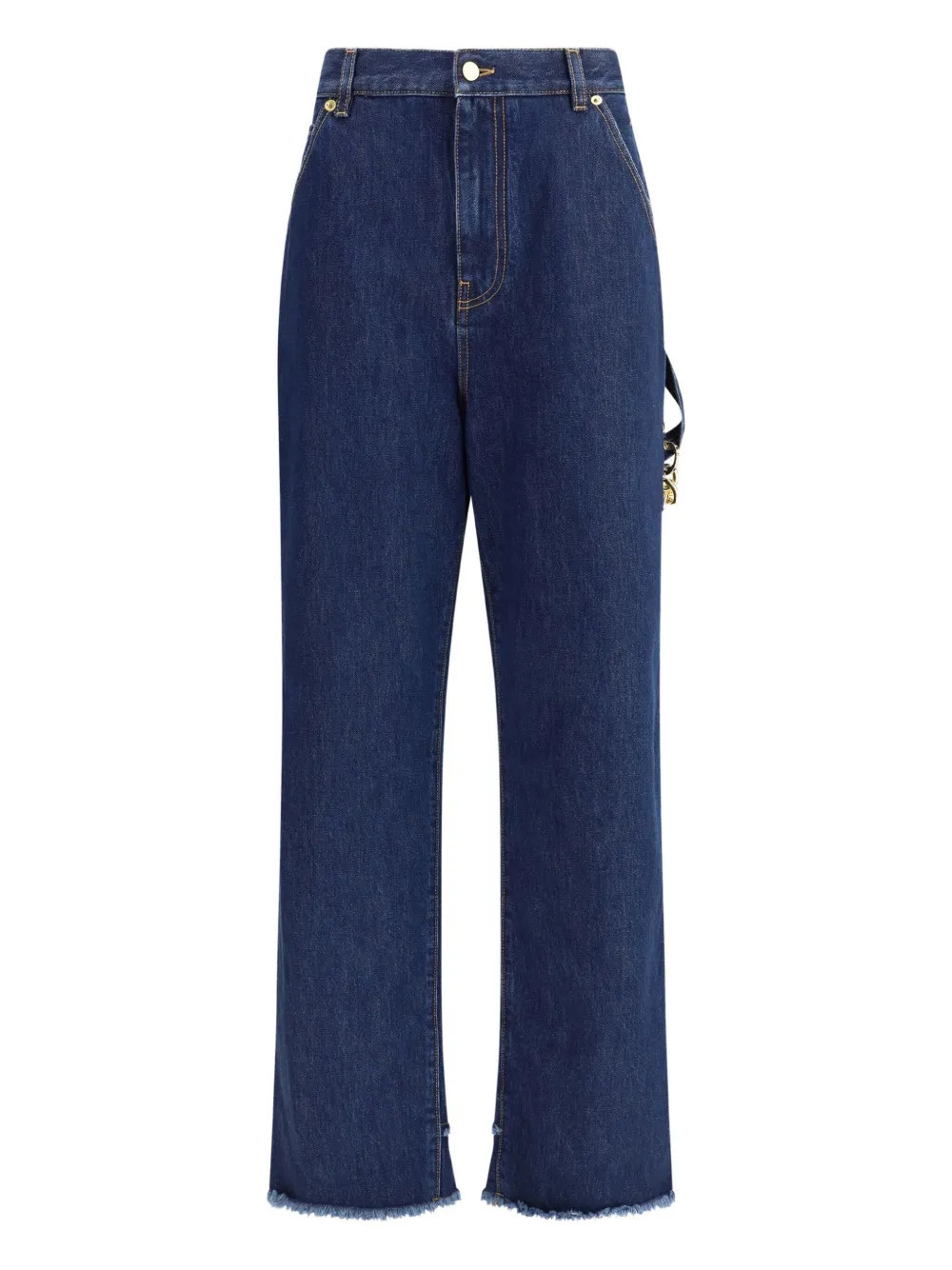 DARKPARK chain-embellished frayed jeans - Blue | Farfetch Global