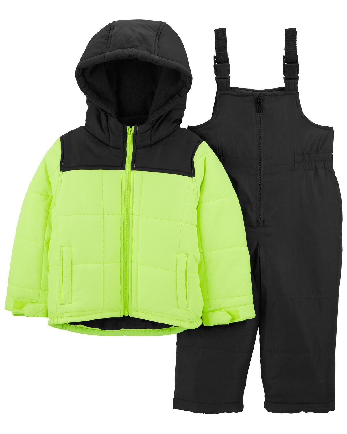Neon Yellow/Black Toddler 2-Piece Colorblock Snowsuit | carters.com | Carter's