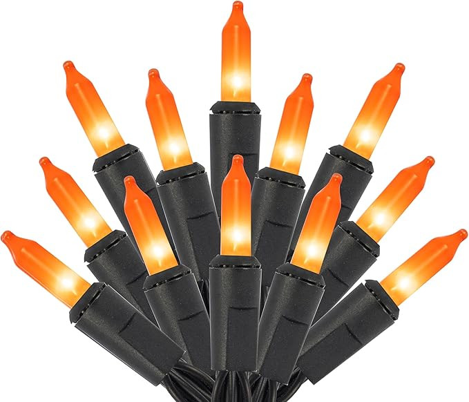 Dazzle Bright Orange Halloween Mini Lights, 20FT 100 Count Waterproof Incandescent Halloween Ligh... | Amazon (US)