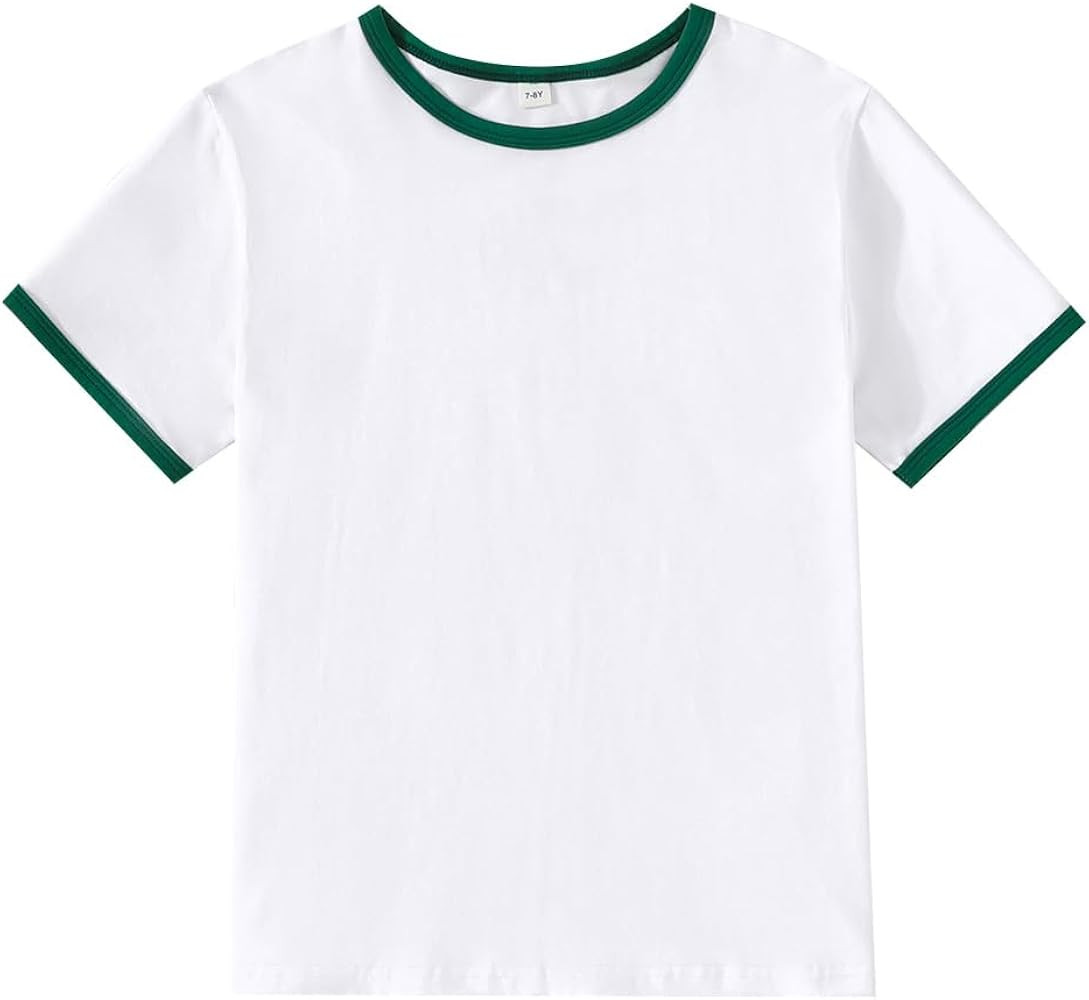 LYSMuch Girl Boy Short Sleeve Ringer Tee Shirt | Amazon (US)