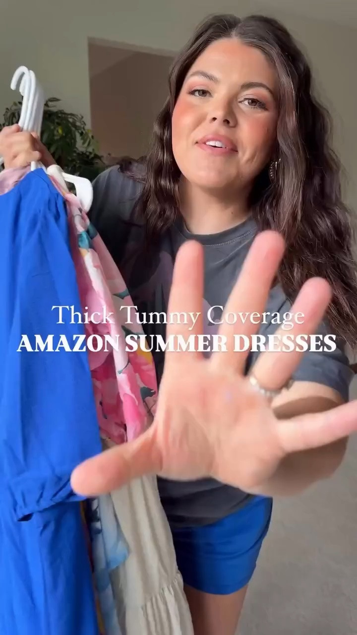 5+ spring dresses and jumpsuits from Amazon that have really great tummy coverage and some with great arm coverage, which is your favorite?

For 🔗 - like + say ‘need’ or ‘ootd’ & follow @hiericasuckow for more size 12 / size 14 outfit ideas. 

I make it my mission to scour the Internet for dresses that actually fit and are flattering for the midsize girls 🩷✨ 

All of these would be great for teachers, brunch, bridal shower, baby shower, wedding guest, work outfit and more 🩷🤍
…..
Midsize, size 12, size 14, mom style, curvy outfit