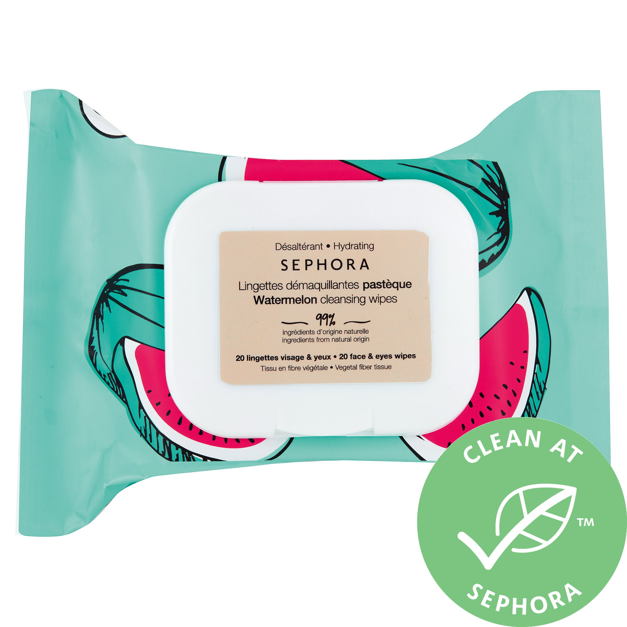 SEPHORA COLLECTION Clean Cleansing & Gentle Exfoliating Wipes Watermelon 20 Wipes | Sephora (US)