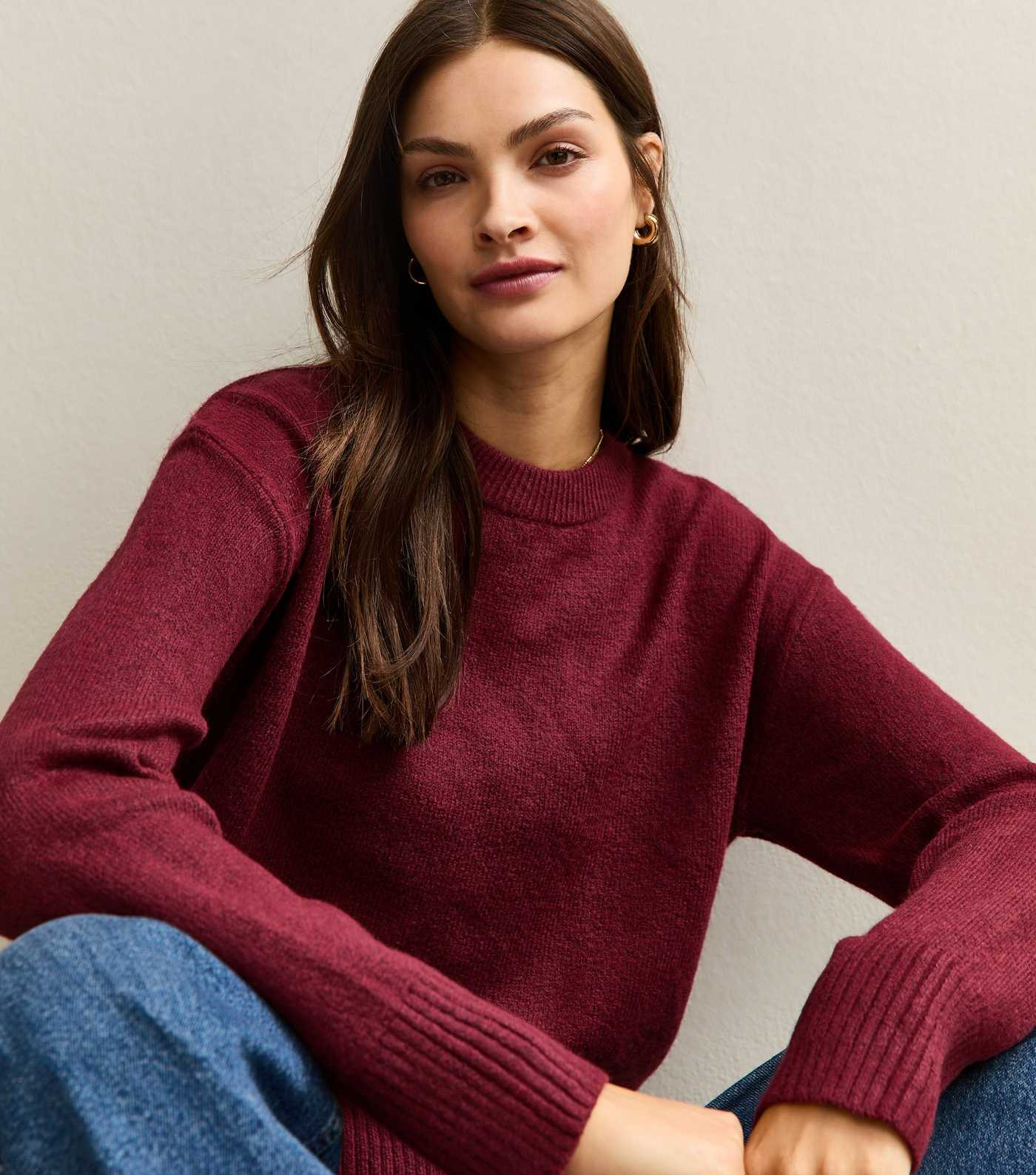 Tall Dark Red Midweight Crew Neck Jumper | New Look | New Look (UK)