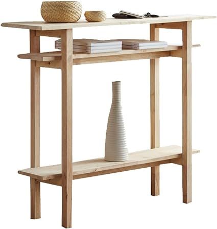 WoodShine Mid Century Modern Solid Wood Console Table, 3-Tier Entryway Table with Shelves Storage... | Amazon (US)