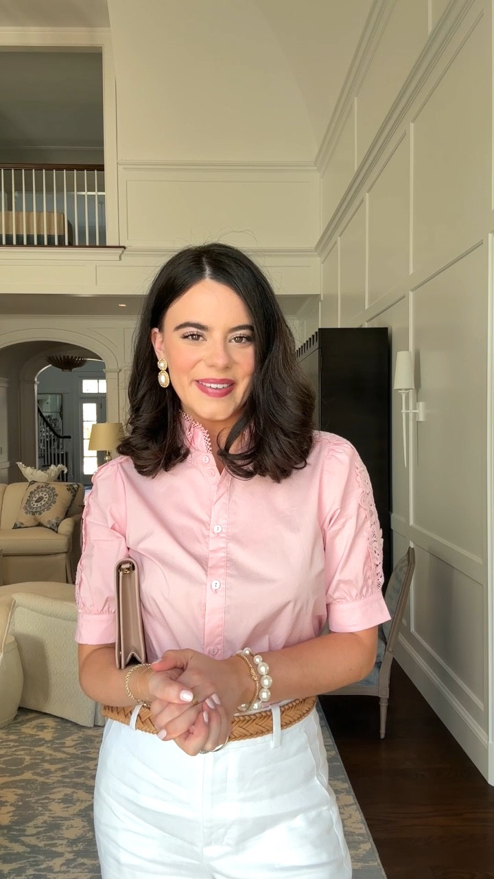 Styling white linen pants three different ways! Each outfit would work for any type of dressy event this spring/summer! Easter, Mother’s Day, a ladies luncheon, etc! I love an elevated pants look!