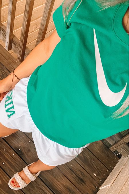 Casual Nike outfit, green Nike top, cute fishing outfit, dad sandal, target finds, academy, athleisure, travel outfits, outdoors

#LTKSeasonal #LTKunder50 #LTKtravel