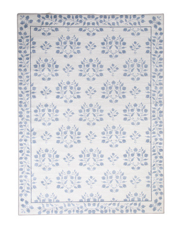 5X7 Indoor Outdoor Washable Hyacinth Floral Area Rug, Polyester | TJ Maxx