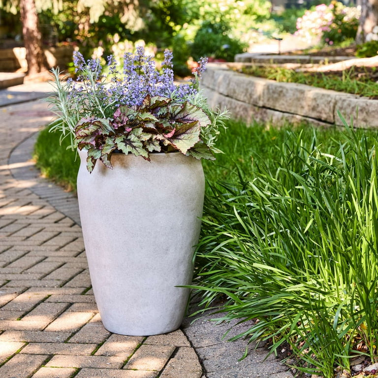 Better Homes & Gardens 14inch Hawthorn Planter Gypsum with Modern Design for Indoor Outdoor Plant | Walmart (US)