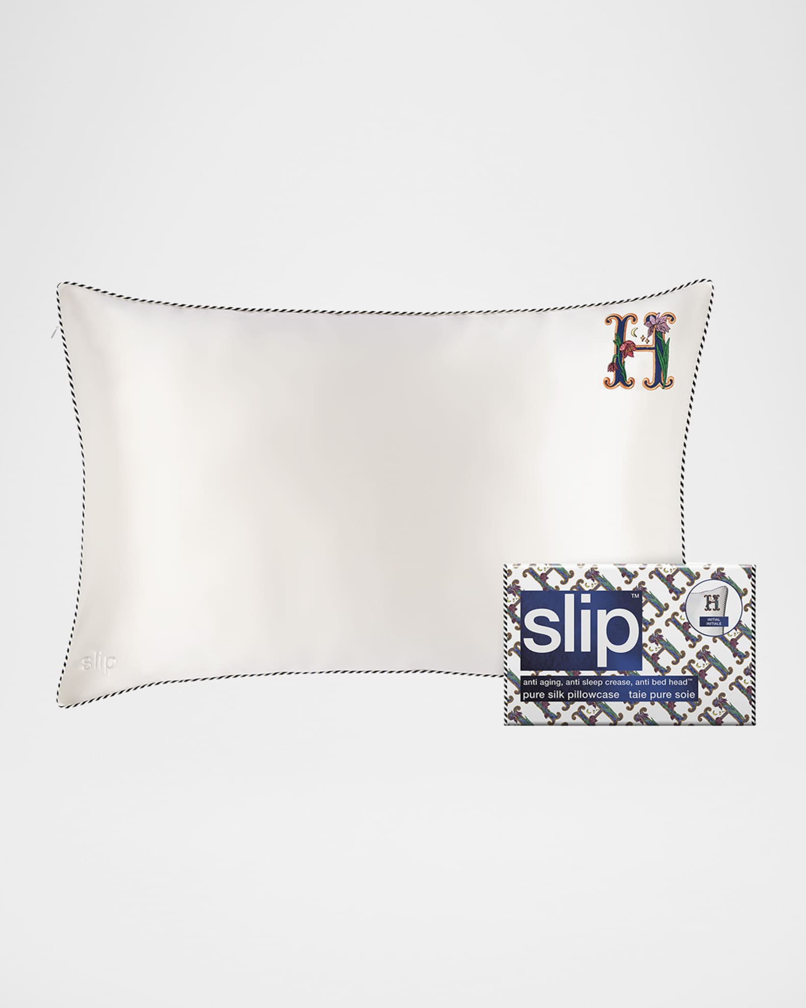 Pure Silk Embroidered Queen Pillowcase | Neiman Marcus