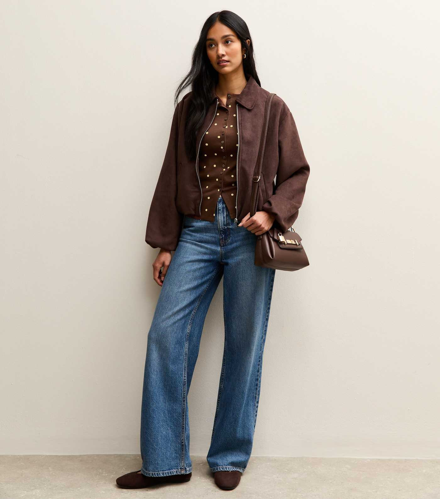 Brown Polka Dot Button Up Tank Top | New Look | New Look (UK)