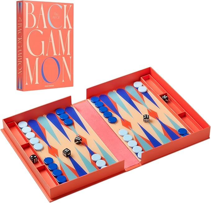Printworks Art of Backgammon – Bold Red & Blue Acrylic Game, Compact Book-Style Set for Adults ... | Amazon (US)