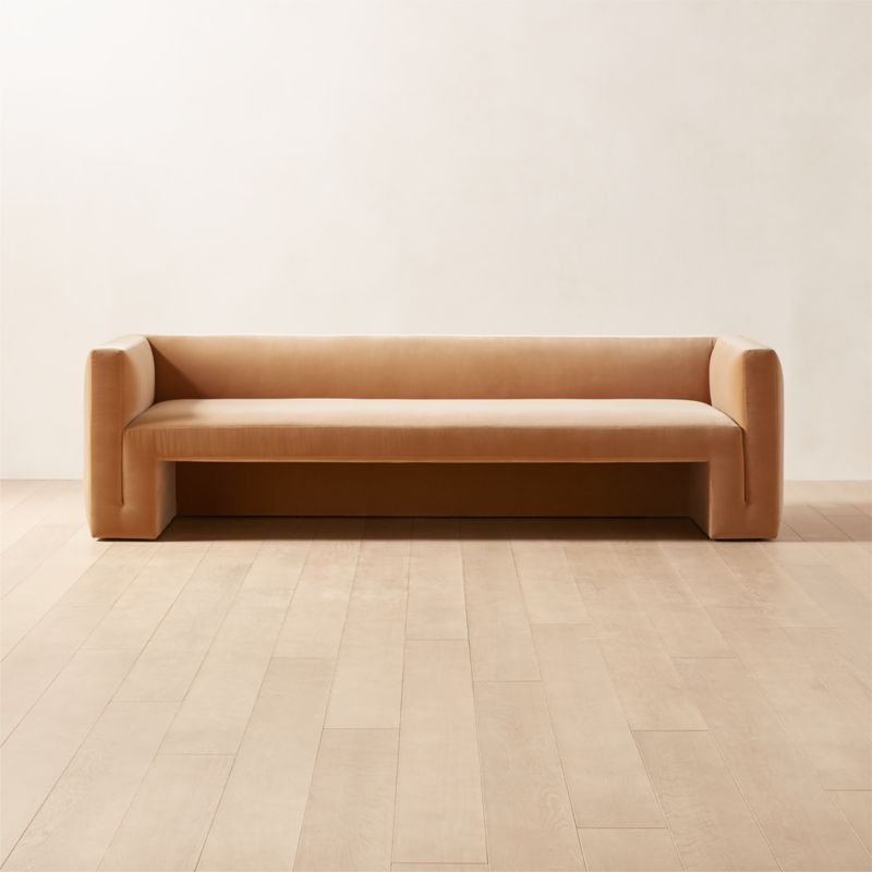 Matra Modern Light Brown Velvet Sofa | CB2 | CB2