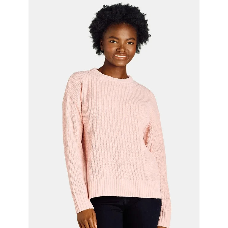 Time and Tru Women’s Chenille Sweater with Long Sleeves, Midweight, Sizes XS-XXXL | Walmart (US)