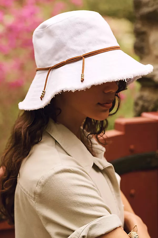 Fringed Cotton Bucket Hat | Anthropologie (US)