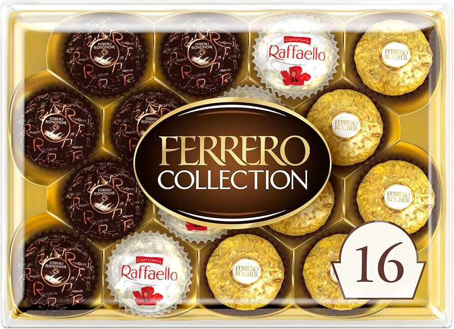Ferrero Collection, 16 Count, Premium Gourmet Assorted Hazelnut Milk Chocolate, Dark Chocolate an... | Amazon (US)