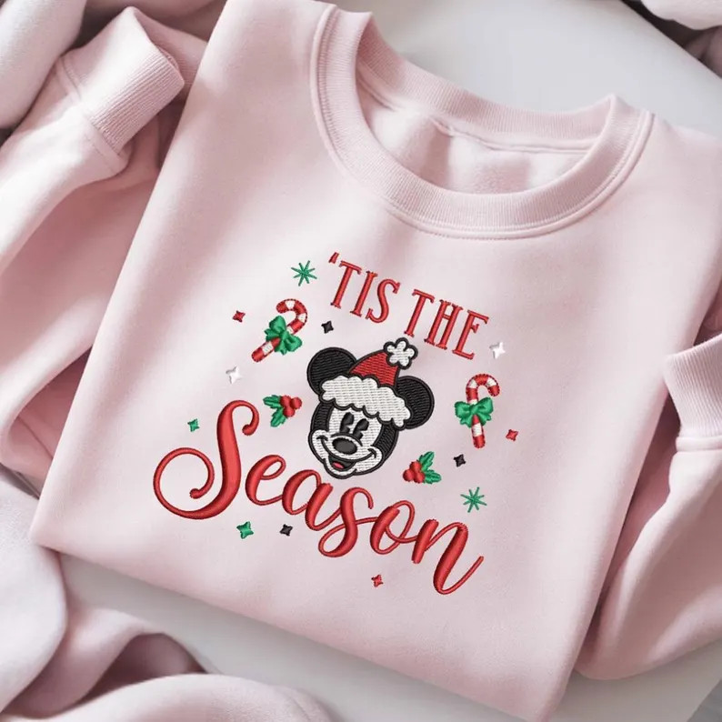 Embroidered Mickey Christmas Sweatshirt | 'Tis the Season Crewneck | Etsy (US)