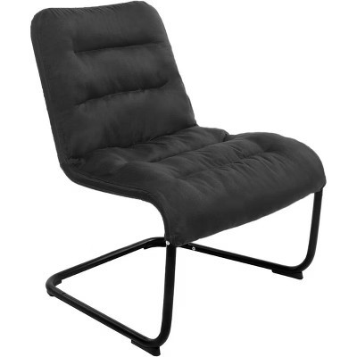 Zenree Upholstered Durable Metal Modern Chair with Soft Cushion, Black | Target
