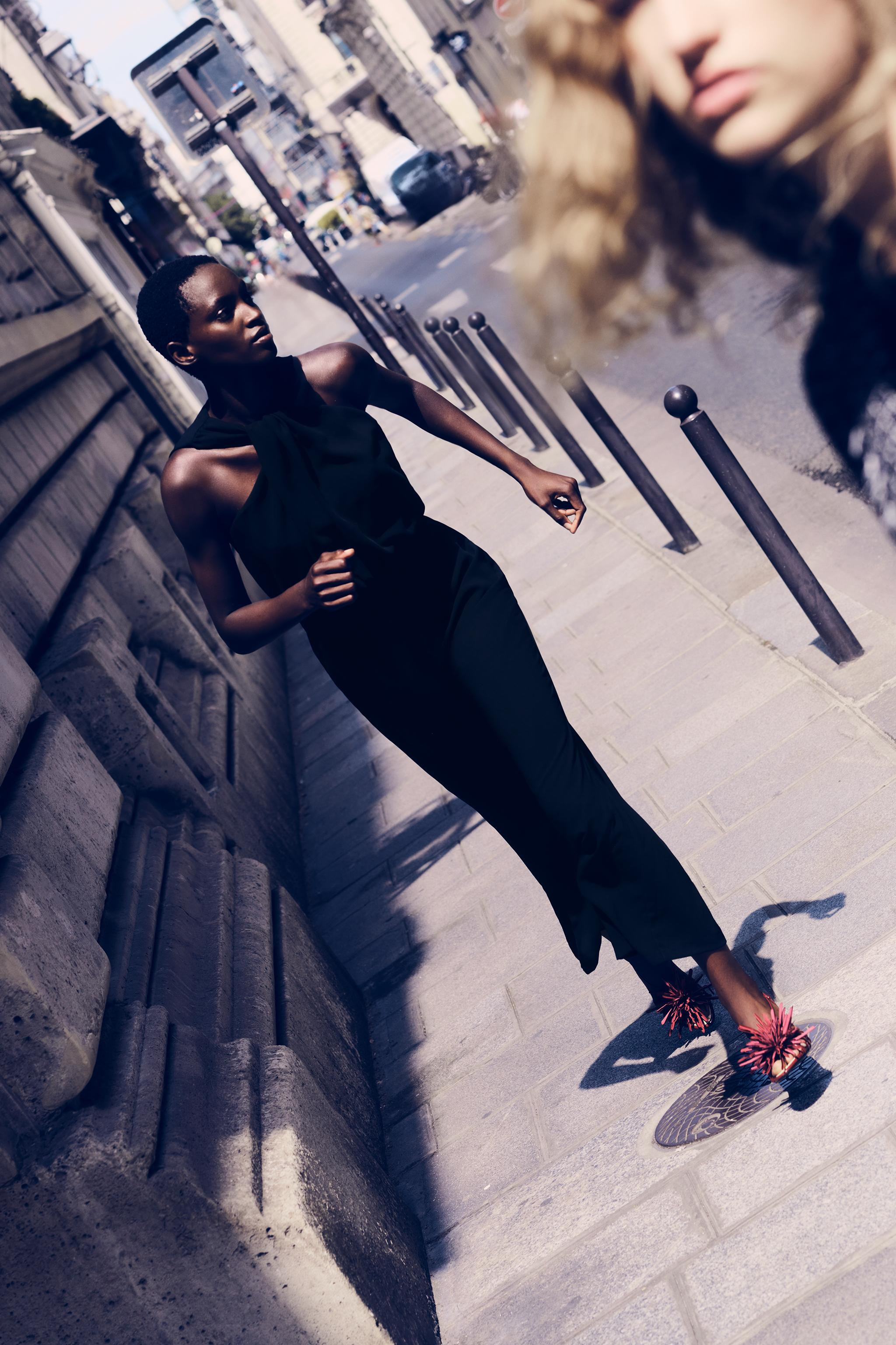 TWISTED NECK FLARE JUMPSUIT | Zara US