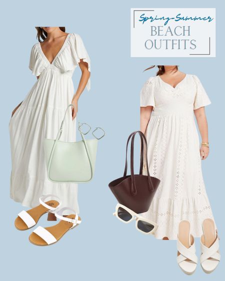 stylishly cute white beaches outfit to style this summer vacation trip 
#beachoutfit #summerbeachoutfit