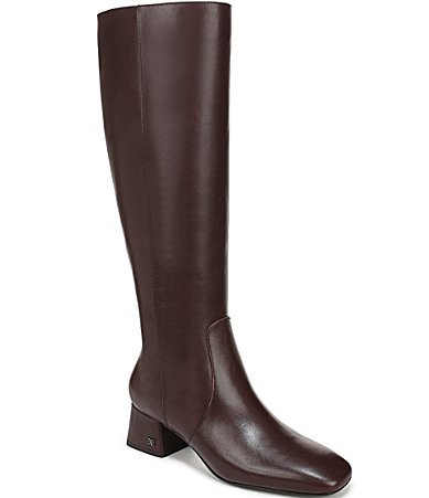 Sam Edelman Porter Leather Square Toe Tall Dress Boots - 9.5 | Dillard's