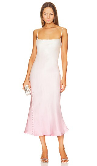 Lia Silk Slip Dress in White & Pink Ombre | Revolve Clothing (Global)