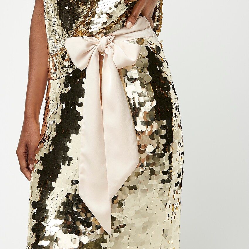 Satin-bow paillette sequin skirt | J.Crew US