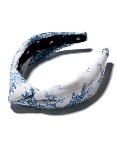 Lele Sadoughi Toile-Print Knotted Headband | Neiman Marcus