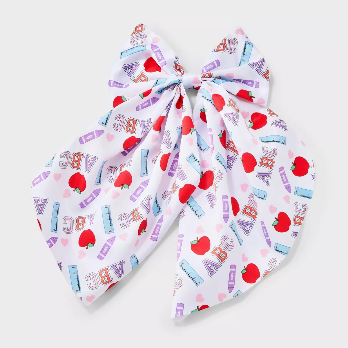 Teacher Ruler Apple ABC Print Hair Bow Clip - Multicolor | Target