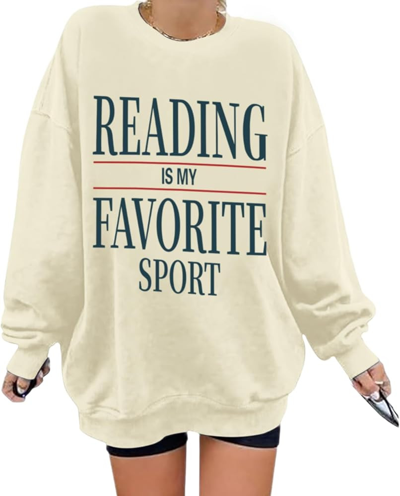 Reading Is My Favorite Sport Sweatshirt Bookish Gifts for Women Book Lovers Sweatshirts Teacher G... | Amazon (US)