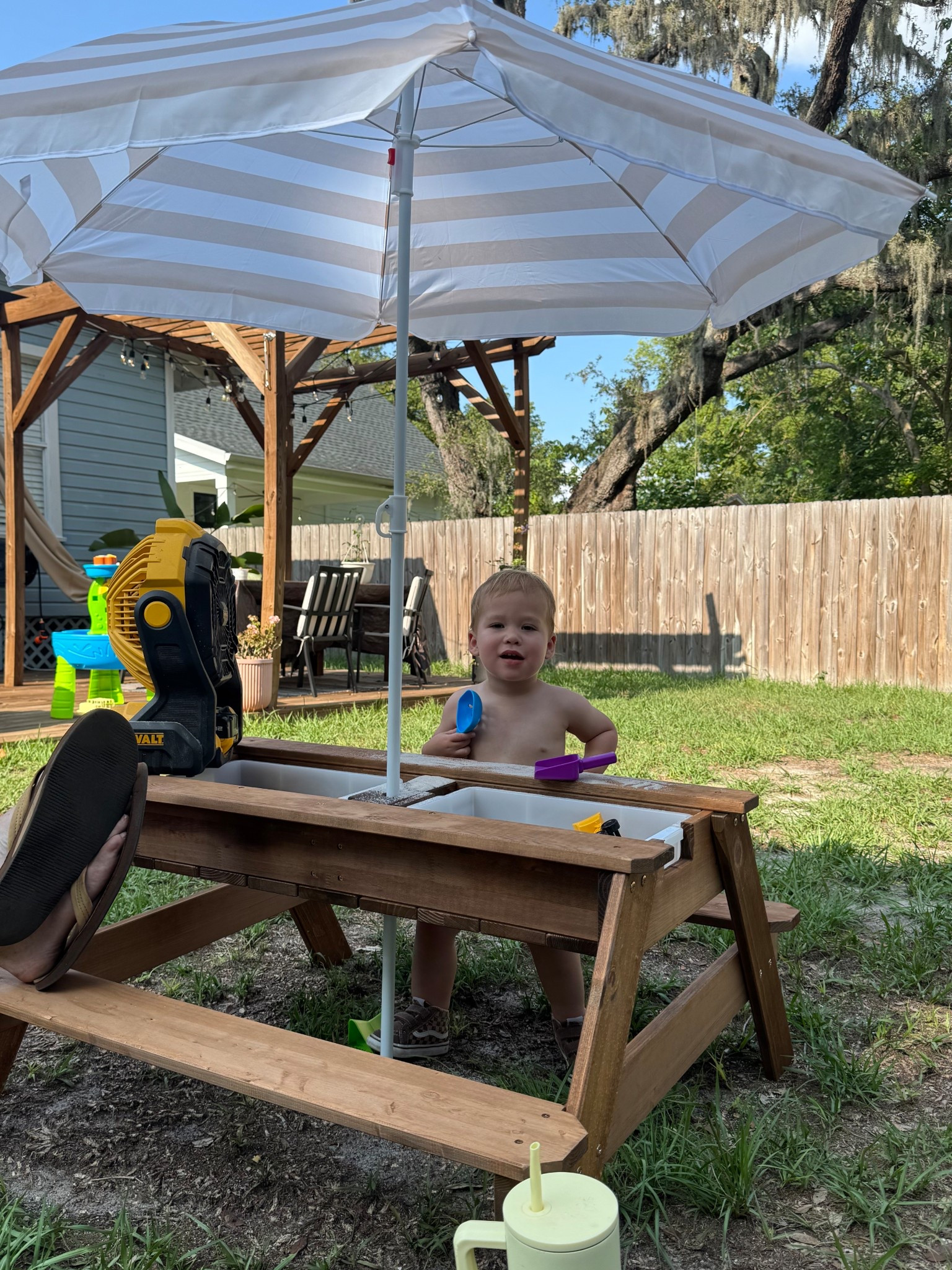 Sandbox toddler picnic table with umbrella. The amount of entertainment this table has brought us in a short period of time is unreal. 



#LTKKids #LTKSummerEdit #LTKFamily