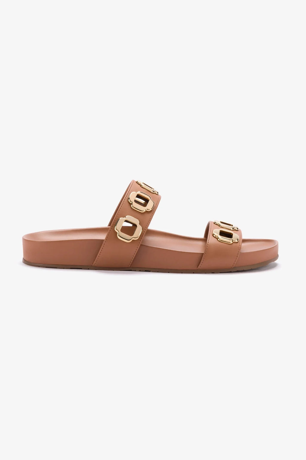 Milan Slide In Caramel Leather | Larroude