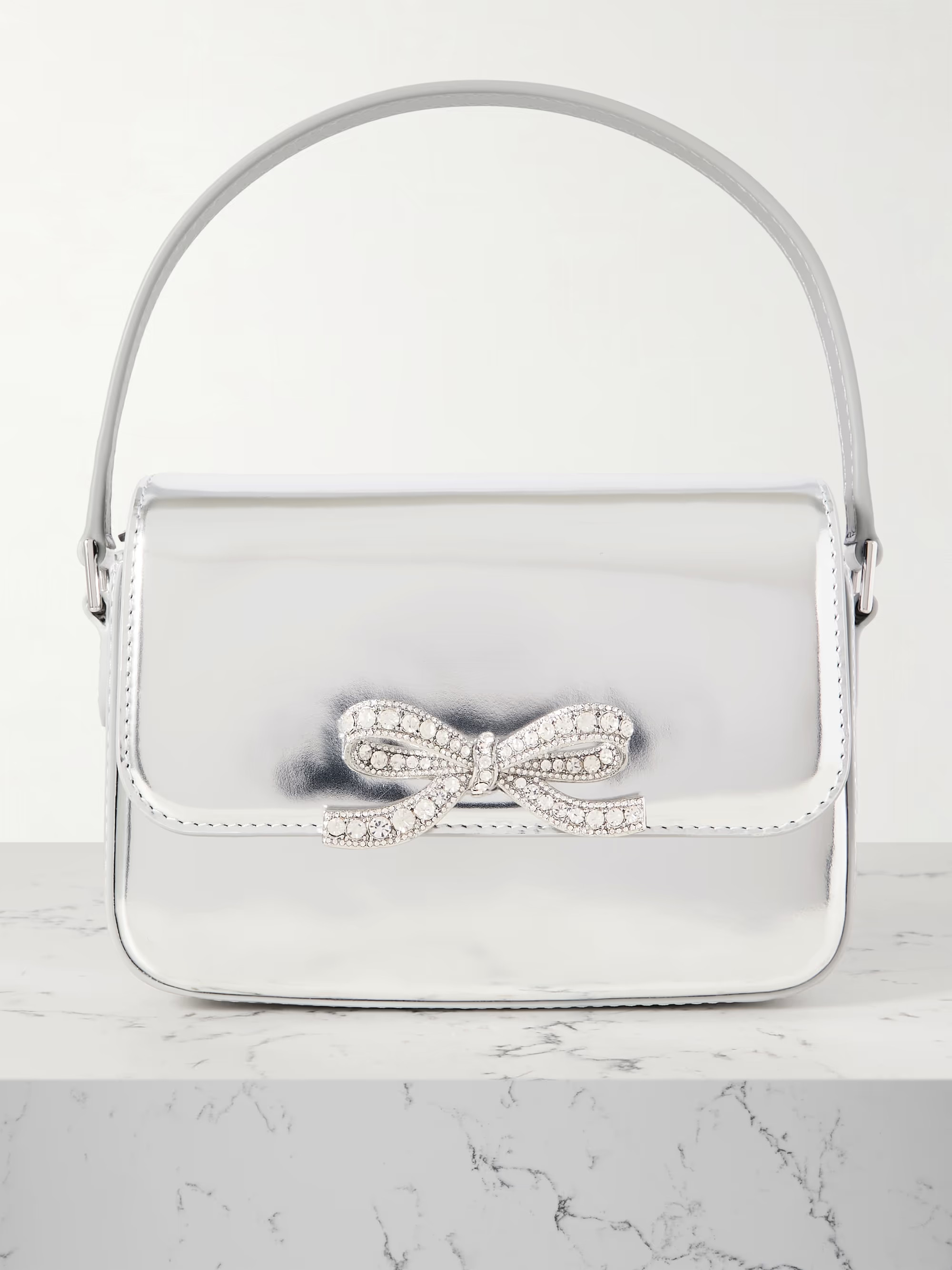 Crystal-embellished metallic leather shoulder bag | NET-A-PORTER (UK & EU)