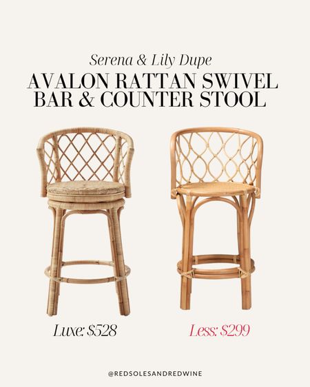 Serena and Lily counter stools dupe, rattan counter stool 

#LTKhome #LTKFind