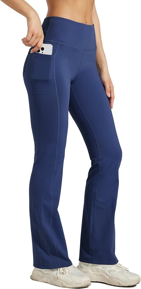 Willit Women's Fleece Lined Pants Yoga Bootcut Thermal Winter Pants High Waisted Flare Leggings W... | Amazon (US)