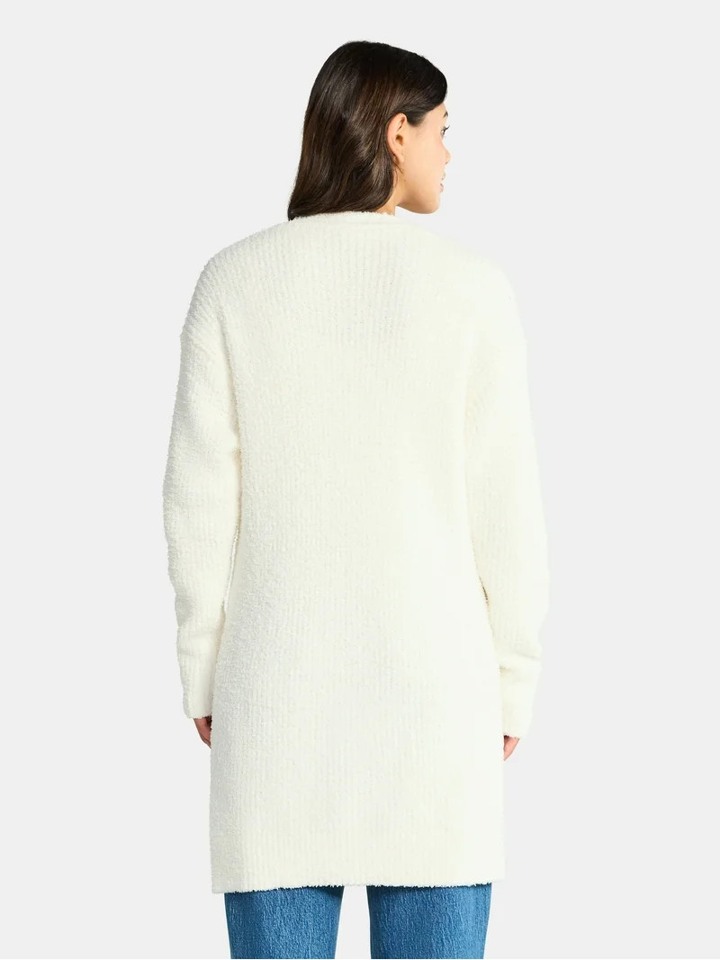 Time and Tru Women’s and Women’s Plus Super Soft Longline Cardigan Sweater, Lightweight, Size... | Walmart (US)
