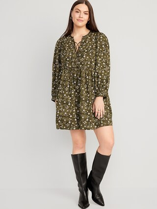Long-Sleeve Mini Swing Dress for Women | Old Navy (CA)