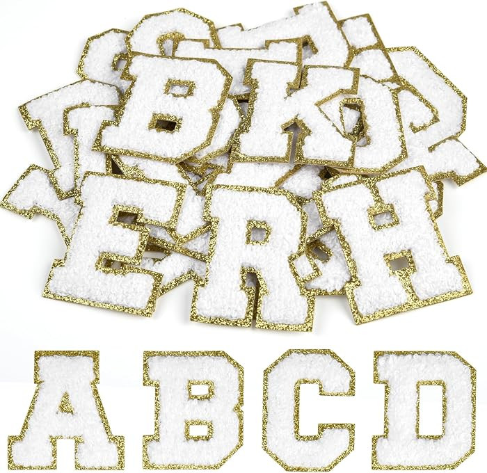 CHRORINE 26/52/104 Pcs Self Adhesive Chenille Letter Patches A-Z, Also Supports Sew or Iron on, E... | Amazon (US)