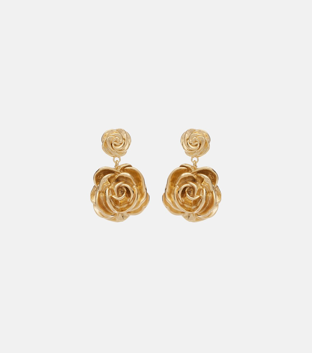 Floral gold-plated drop earrings | Mytheresa (UK)