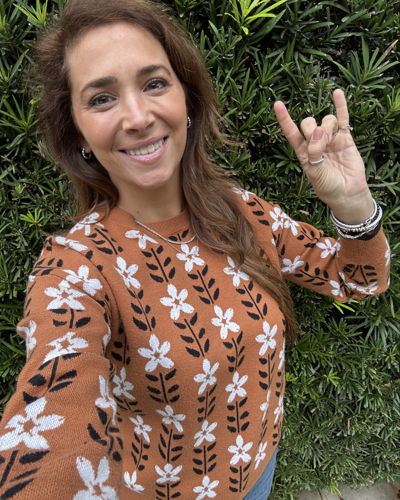 Happy #longhornfriday from a humid Houston! (My hair! 😳) LOVING this $30 long sleeve @amazon sweater in ‘caramel’ also comes in short sleeve for $23! 

#LTKMidsize #LTKWorkwear #LTKSaleAlert