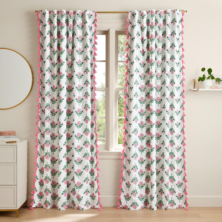 Roller Rabbit Rose Printed Blackout Curtain | Pottery Barn Teen