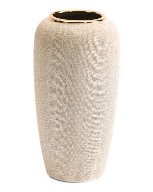 12.25in Ceramic Metallive Vase | TJ Maxx