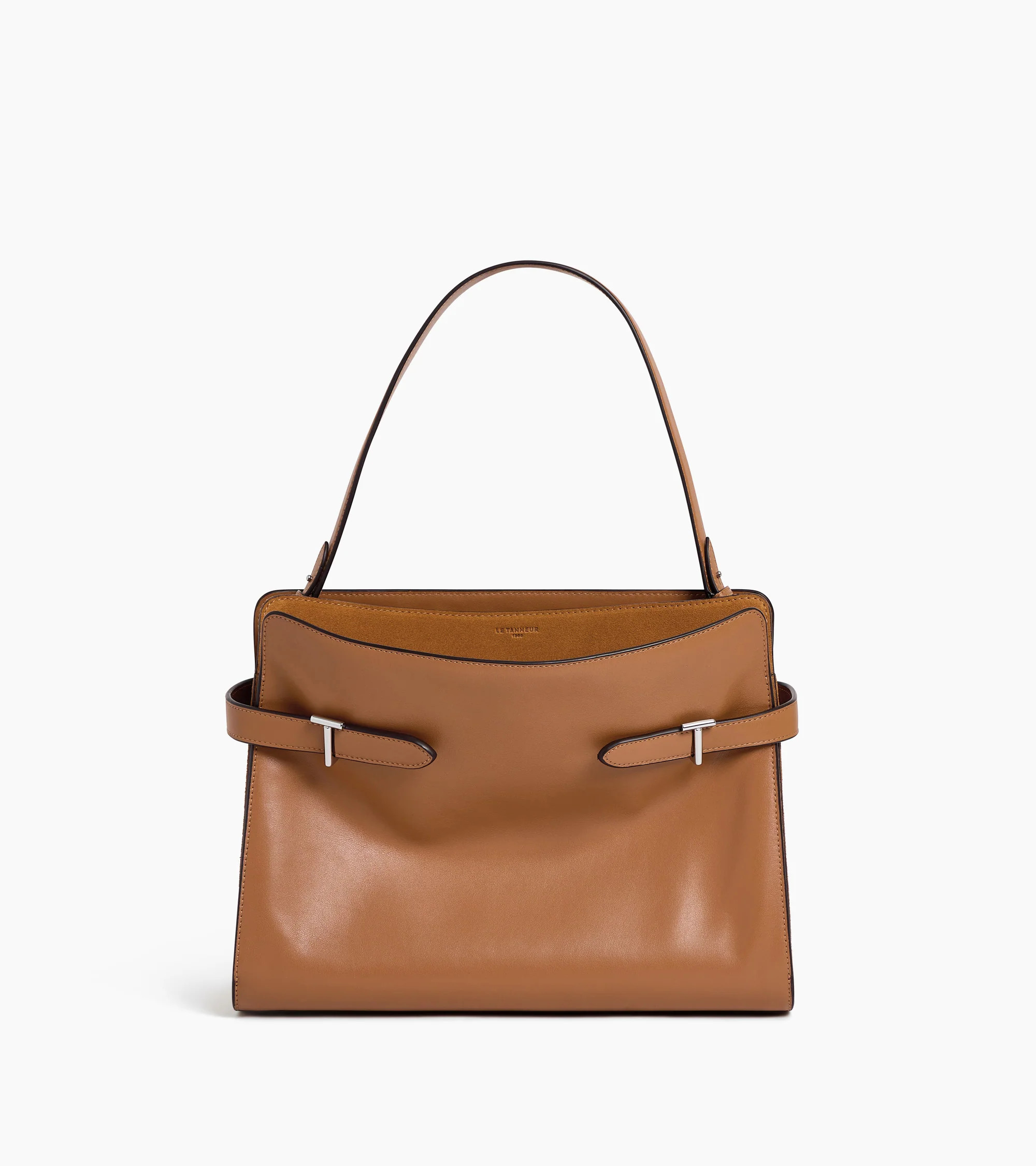 Emilie large shoulderbag in smooth leather and nubuck | Le Tanneur