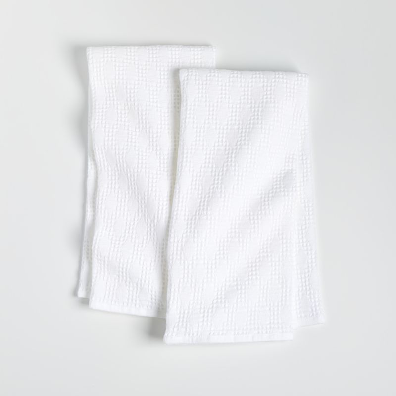 Diamond Pique White Dish Towels, Set of 2 + Reviews | Crate and Barrel | Crate & Barrel