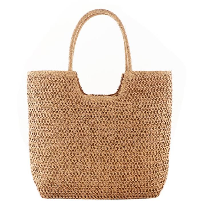 Hand-woven Women Shoulder Handbag Summer Women Straw Beach Shopping Tote Bag - Walmart.com | Walmart (US)