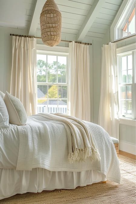 Throw open those windows, fling open those curtains, and let the sunshine flood your space with its golden glow. Embrace the airy vibes of summer by maximizing natural light and inviting fresh air to dance through your home.

Not only will it brighten your space, but it’ll also uplift your mood and energize your spirit.

Farmhouse bedroom | boho bedroom | boho farmhouse | light and bright bedroom | summer bedroom | summer home decor | summer decorating 

#LTKFindsUnder100 #LTKSeasonal #LTKHome