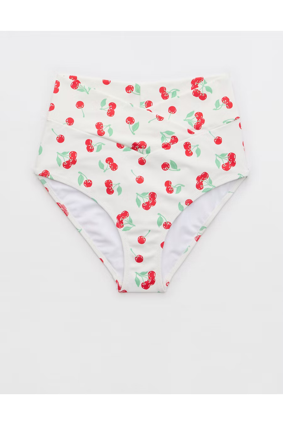 Aerie Crossover High Waisted Bikini Bottom Women's White XL | Aerie