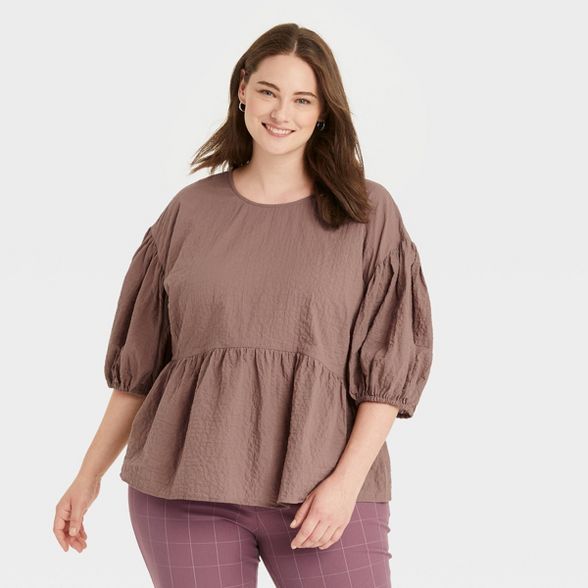 Women's Puff 3/4 Sleeve Top - A New Day™ | Target