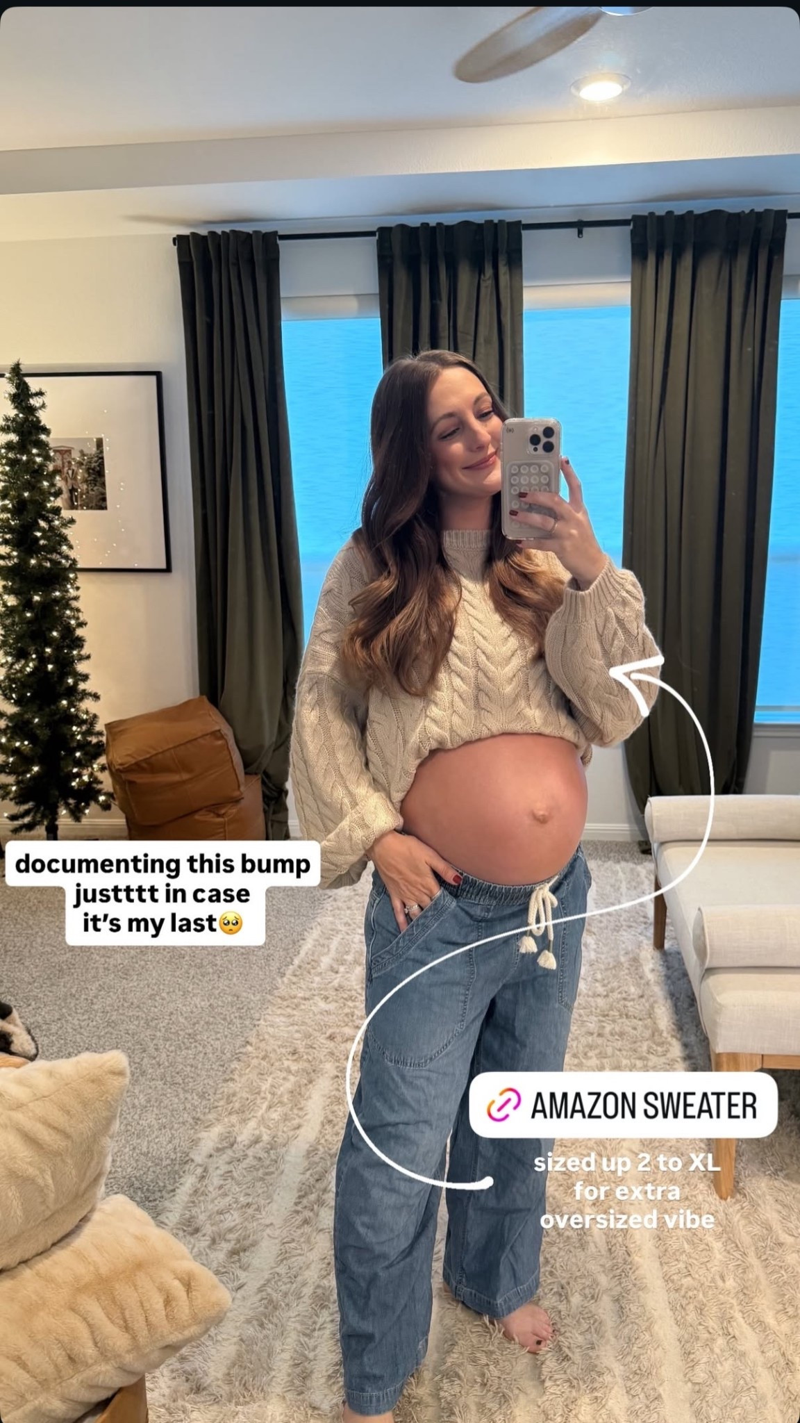 Sized up 2 to XL in this comfy Amazon sweater for extra cozy vibe!

#LTKSeasonal #LTKBump #LTKFindsUnder50