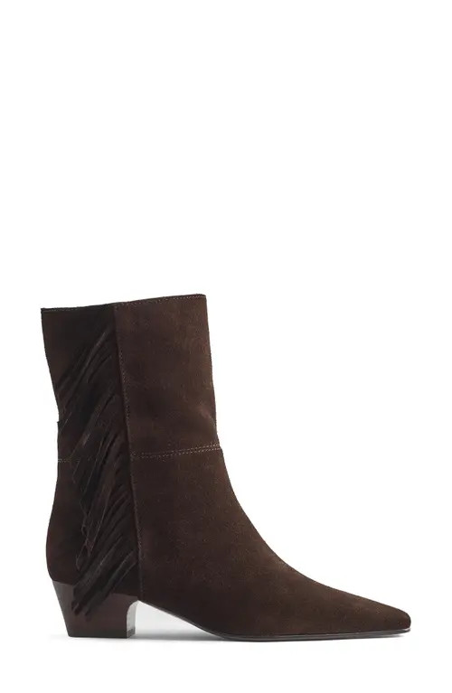 Madewell The Lexie Fringed Ankle Boot in Dark Carob at Nordstrom, Size 9 | Nordstrom
